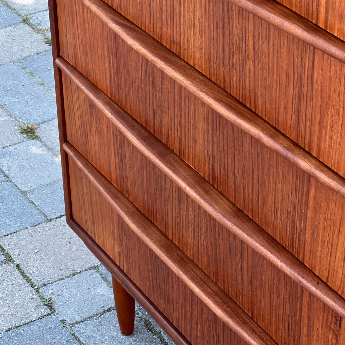 Teak Five Drawer Highboy