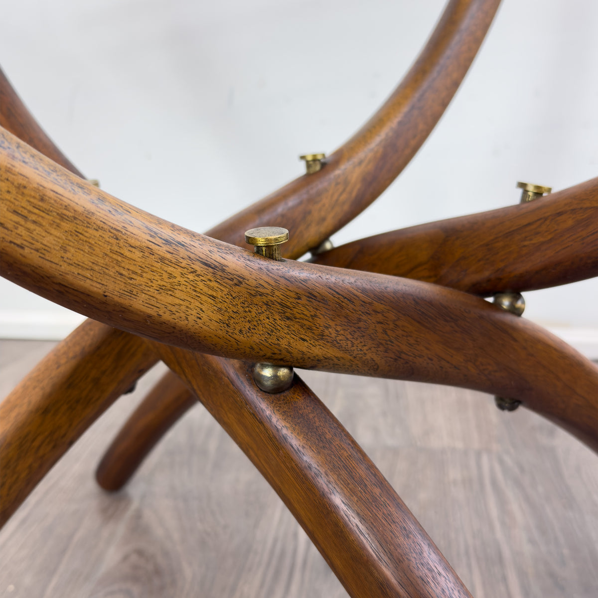 Vintage Walnut and Glass End Tables