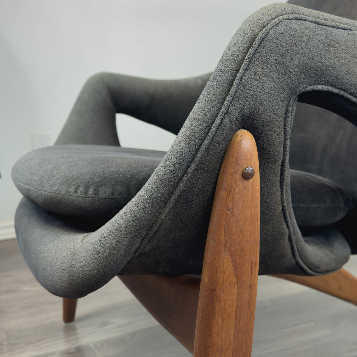 Walnut Lounge Chair by Luigi Tiengo for Cimon