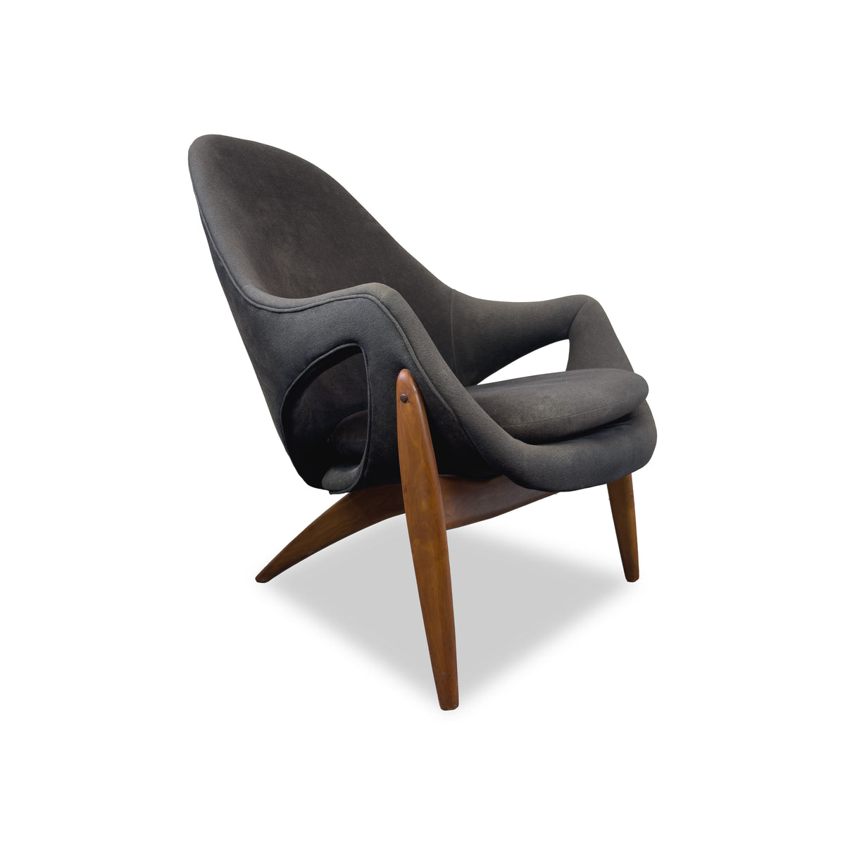 Walnut Lounge Chair by Luigi Tiengo for Cimon