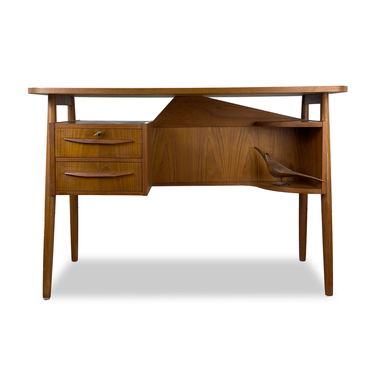 Compact Teak Desk by Gunnar Nielsen for Tibergaard