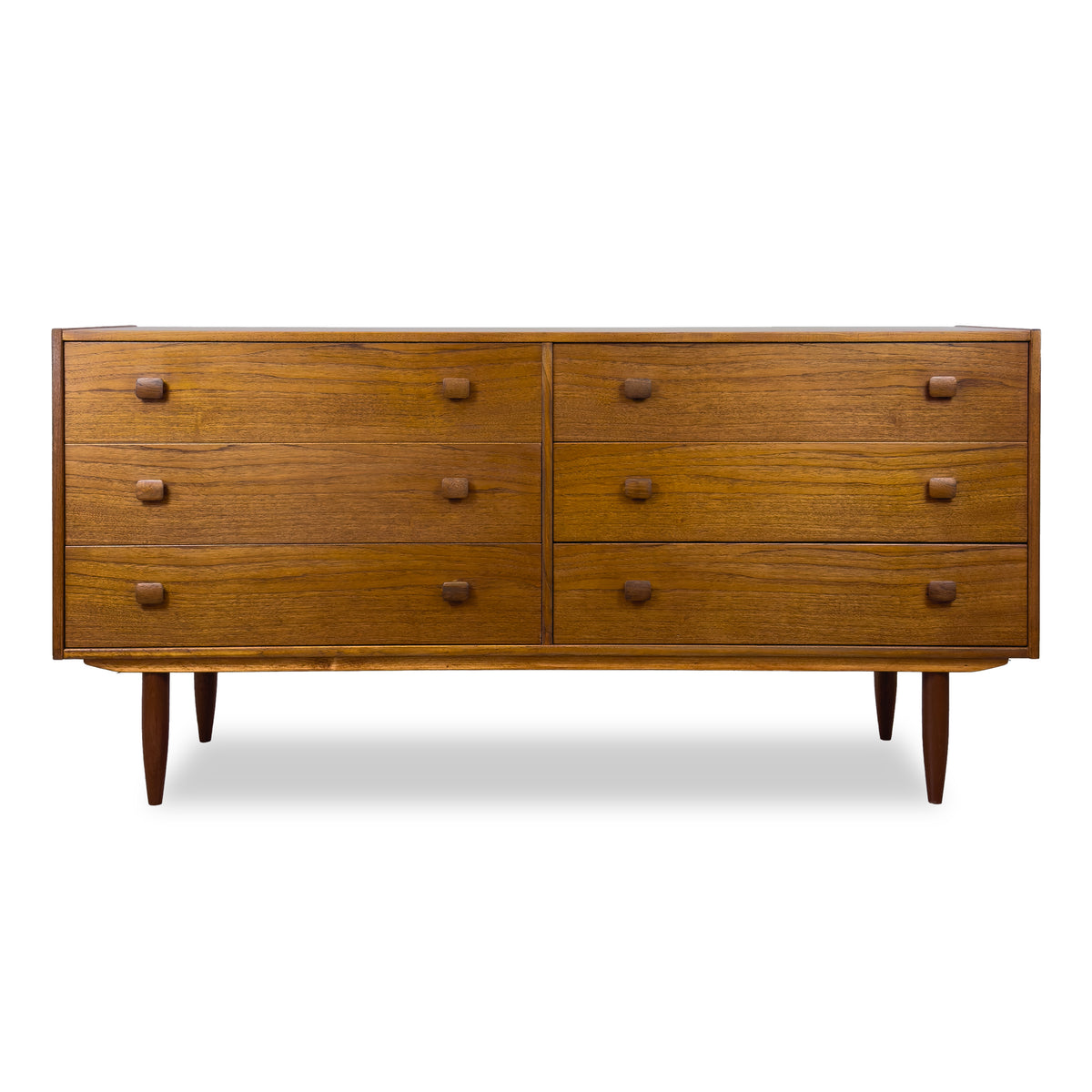 Teak Six Drawer Dresser