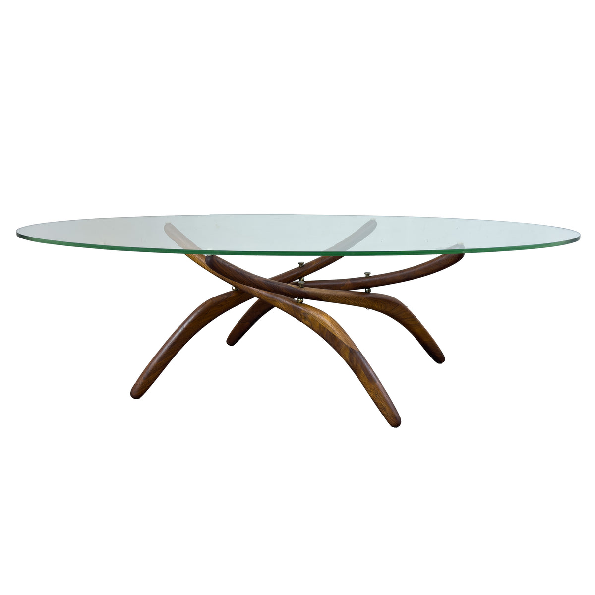 Vintage Walnut and Glass Coffee Table