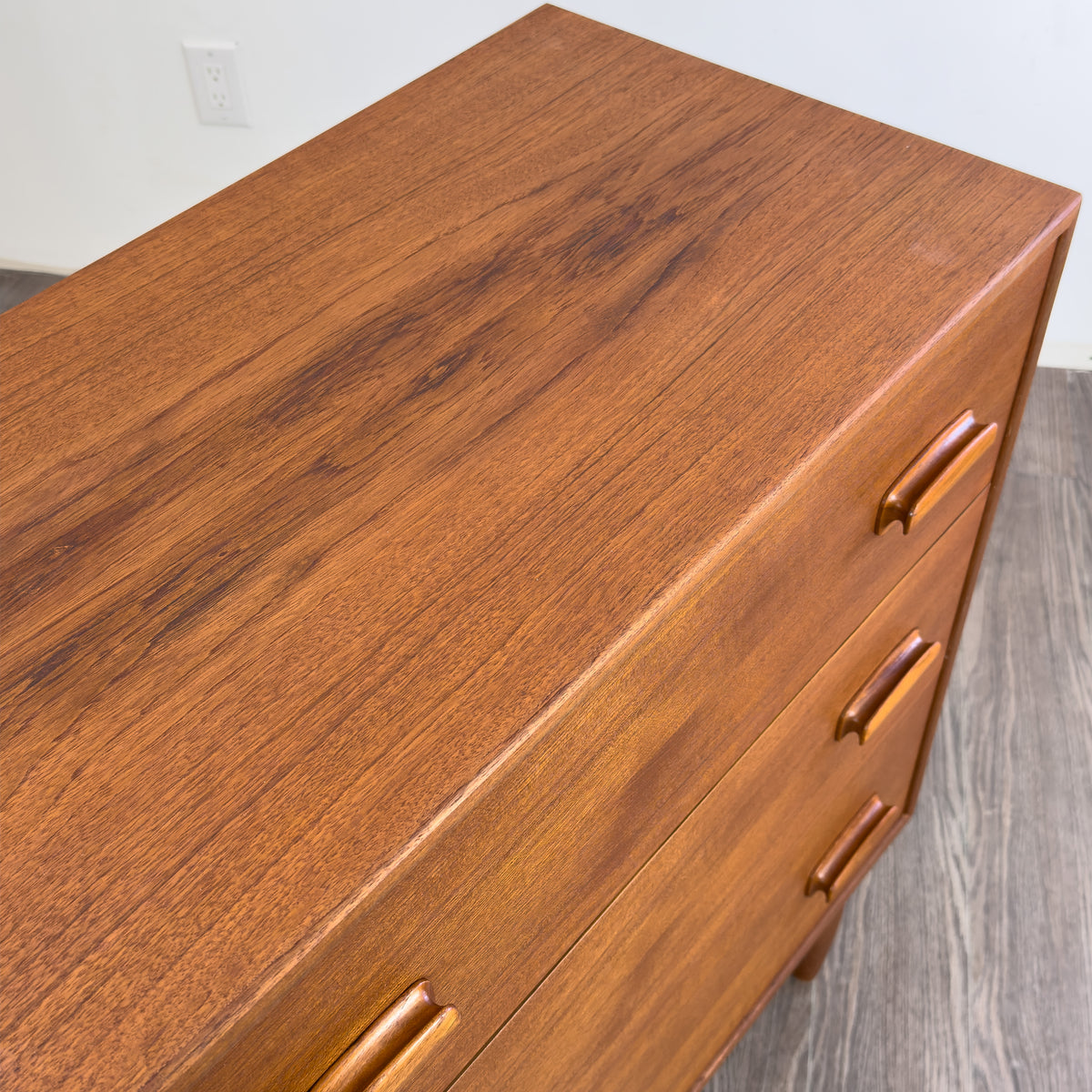 Teak Three Drawer Dresser