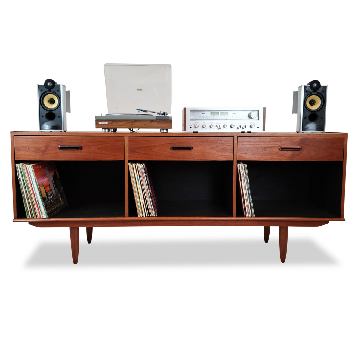 Teak Record Cabinet/Open Sideboard