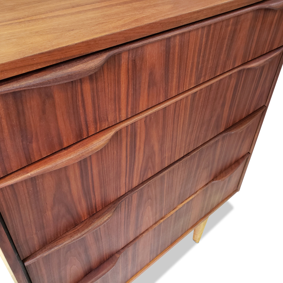 Mid Century Modern Walnut Highboy Dresser