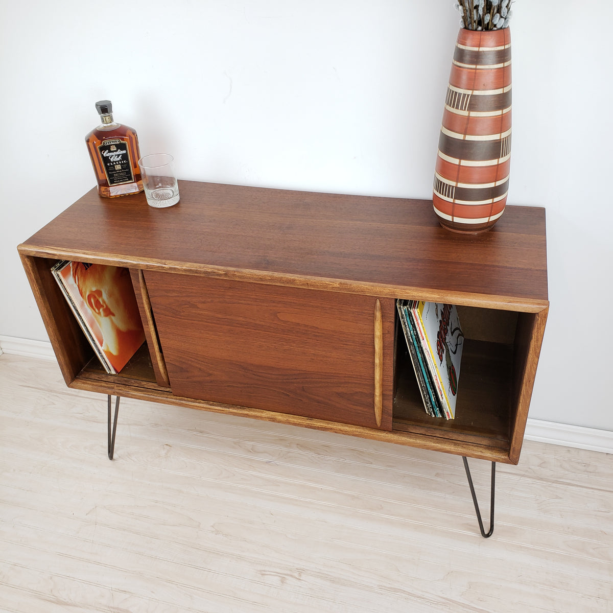 Mid Century Walnut Record Cabinet