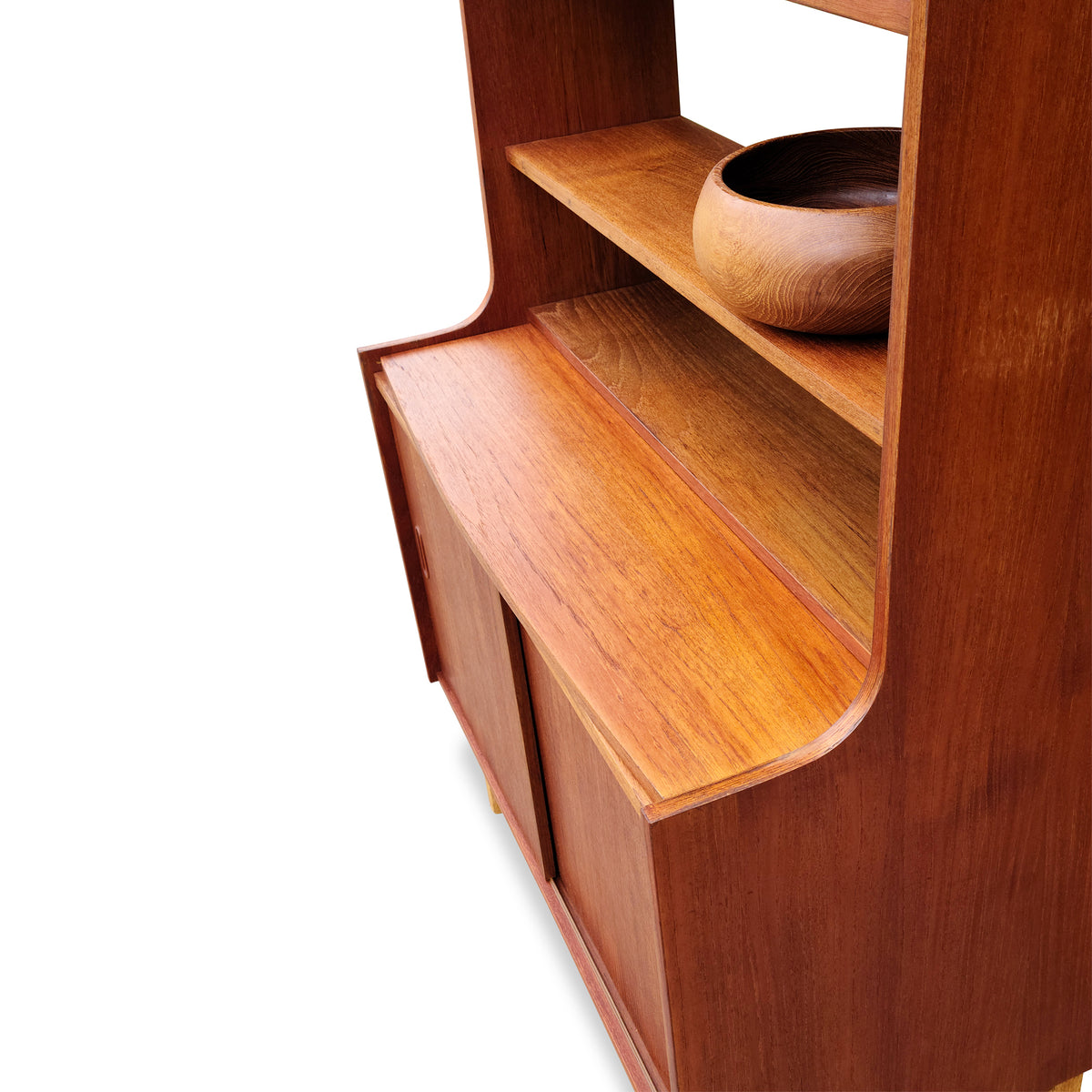 Teak Bookcase with Pullout Desk