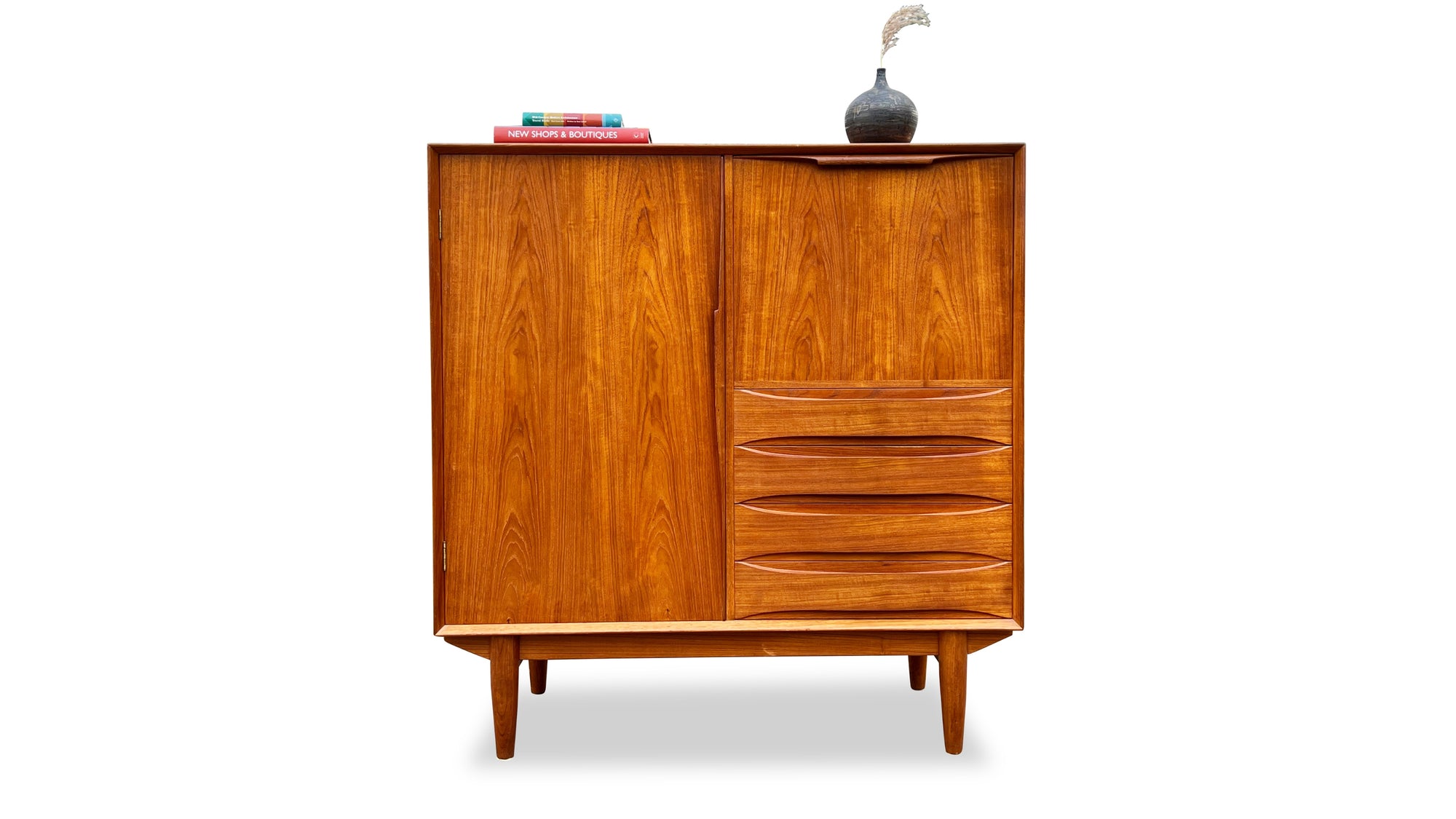 teak upright cabinet by dyrlund