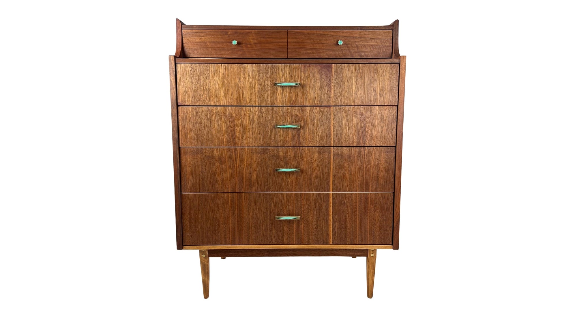 vintage walnut highboy dresser by kroehler