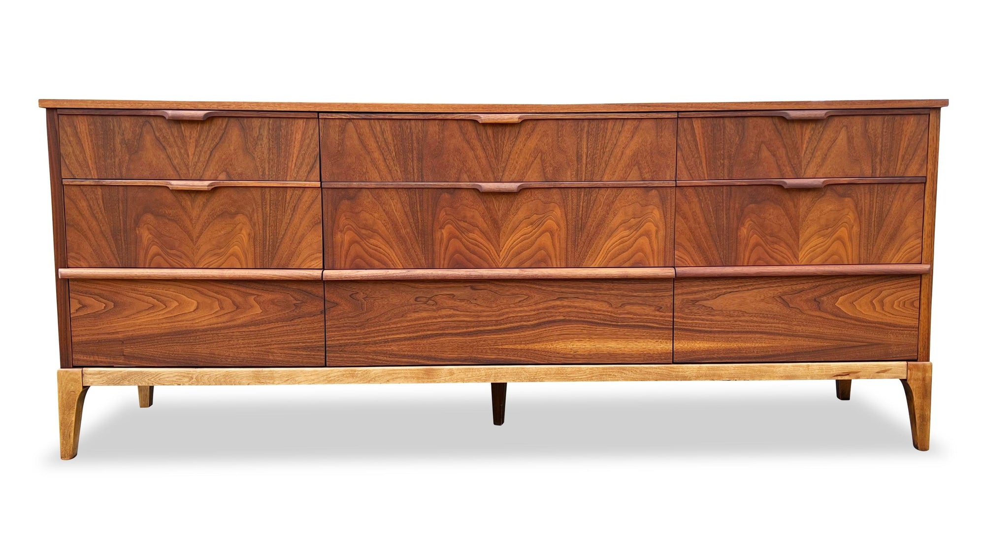 walnut nine drawer dresser by kaufman furniture